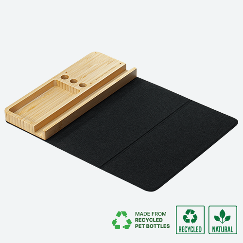 EcoDesk Pro Bamboo Holder with Mouse Pad - Image 2